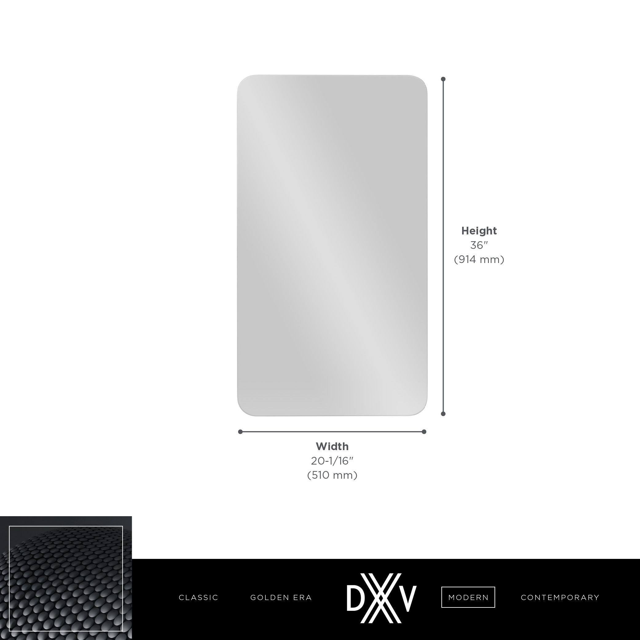 Miroir de 36 po DXV Modulus - simple